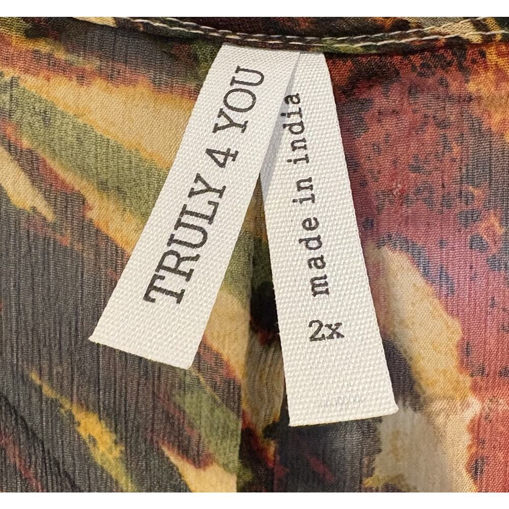 Truly 4‎ You Multi Color Tiered V-Neck Maxi Dress Womens Size 2X (1473) - Picture 3 of 3